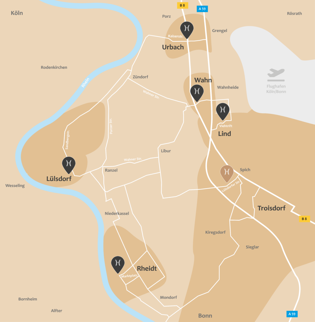 Karte Filialen Heisters